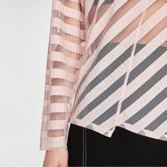 NWT Zara Collection Tonal Stripe Sheer Top - Picture 2 of 16